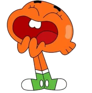 😬 b6baf509 Darwin Watterson The Amazing World of Gumball 만화, 애니메이션, 물고기, 주황색, 다윈 와터슨 telegram sticker