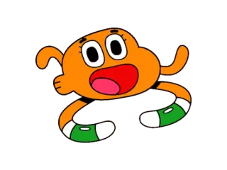 😜 ba3289c4 Darwin Watterson The Amazing World of Gumball 만화, 오렌지, 물고기, 다윈, 검볼, 애니메이션 telegram sticker