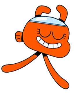 💦 bb2127ad Darwin Watterson The Amazing World of Gumball 만화, 물고기, 주황색, 애니메이션, 다윈 와터슨, 검볼 telegram sticker