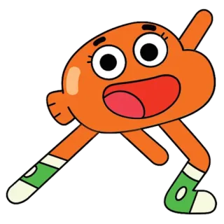 💁‍♂️ c130a6f8 Darwin Watterson The Amazing World of Gumball 만화, 애니메이션, 물고기, 친구, 검볼, 주황색, 다윈, 검볼 telegram sticker