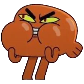 😈 d8ea83e1 Darwin The Amazing World of Gumball 만화, 물고기, 주황색, 화난, 다윈, 검볼 telegram sticker