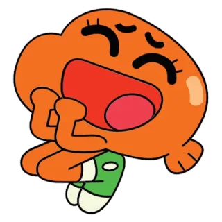 🙏 da04bbe2 Darwin Watterson The Amazing World of Gumball 만화, 물고기, 오렌지, 울음, 슬픔, 감정, 다윈, 검볼 telegram sticker