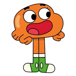 😄 eb5d99f1 Darwin Watterson The Amazing World of Gumball 만화, 캐릭터, 다윈, 검볼, 애니메이션, 웃긴, 물고기 telegram sticker