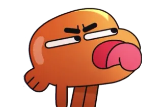 😛 f955a653 Darwin Watterson The Amazing World of Gumball 만화, 물고기, 다윈, 검볼, 애니메이션, 웃긴, 얼굴, 혀 telegram sticker