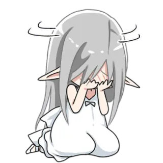 😭 843d9847 アニメ, 泣く, 悲しい, エルフ, かわいい, ステッカー, マンガ, アニメガール telegram sticker