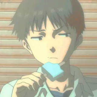 🍦 046b5272 Shinji Ikari Neon Genesis Evangelion อนิเมะ, ตัวละคร, อีวานเกเลียน, ไอศกรีม telegram sticker