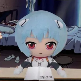 😣 7374c6dd Rei Ayanami Neon Genesis Evangelion เรย์ อายานามิ, อีวานเกเลียน, อนิเมะ, ตุ๊กตา, ตัวละคร telegram sticker