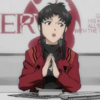 😯 8e813e00 Misato Katsuragi Neon Genesis Evangelion อนิเมะ, มิซาโตะ, อีวานเกเลียน, Neon Genesis Evangelion, ตัวละคร, การ์ตูน telegram sticker