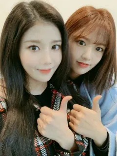 💙 07c39ee5 pessoas, mulheres, selfie, amigos, polegar para cima, fofo telegram sticker