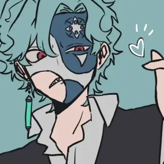 ❄️ 6a86bd61 аниме, мультфильм, маска, персонаж, портрет whatsapp sticker