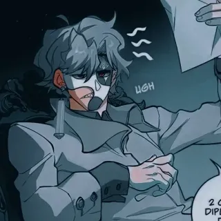 💤 96b31f22 UGH Аниме, Манга, Персонаж, Иллюстрация, Маска whatsapp sticker