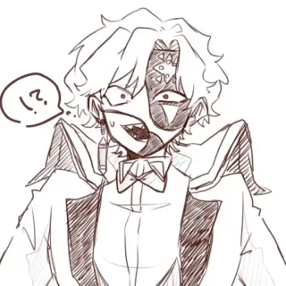 ❄️ bea3eb6c !? Аниме, Персонаж, Удивлен, Выражение лица, Маскарад whatsapp sticker