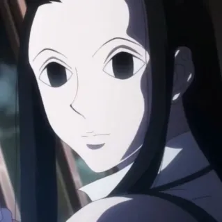 🕷 08e73788 Illumi Zoldyck Hunter x Hunter อนิเมะ, Hunter x Hunter, อิลูมิ โซลดิ๊ก, ตัวละคร, ผมสีดำ telegram sticker