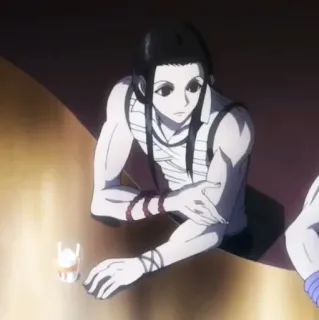 🕷 30a31608 Illumi Zoldyck Hunter x Hunter อิลูมิ โซลดิ๊ก, อนิเมะ, Hunter x Hunter, ตัวละคร telegram sticker