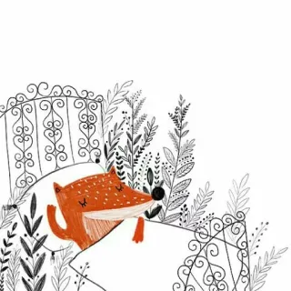 😴 e815fb25 キツネ, 睡眠, ベッド, かわいい, イラスト, 動物, 休憩, 居心地の良い telegram sticker