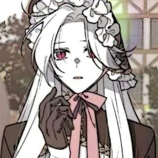 🕊 38059e1b 动漫, 女人, 连衣裙, 丝带, 花, 漫画 telegram sticker