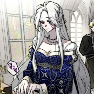 🕊 7d0ef7f5 털썩 女人, 动漫, 连衣裙, 长发, 漫画 telegram sticker