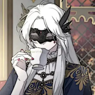 🕊 7ff156cb 动漫, 面具, 茶, 优雅, 肖像, 角色 telegram sticker