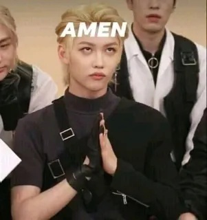🙏 752f8a8a AMEN Meme, Amen, Kpop, Stray Kids, Felix, Lustig, Gebet telegram sticker