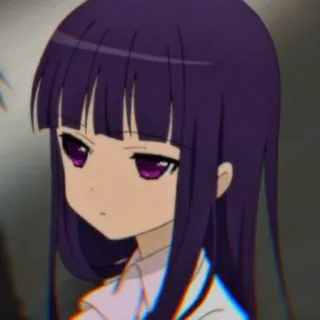 ❓ 0913fae7 สาวอนิเมะ, ผมสีม่วง, น่ารัก, มังงะ, การ์ตูน telegram sticker