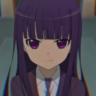 🙂 1f183ac8 อนิเมะ, ผู้หญิง, ผมสีม่วง, การ์ตูน, ตัวละคร telegram sticker