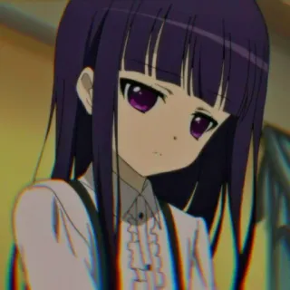 😒 b8bbeed3 อนิเมะ, ผู้หญิง, ผมสีม่วง, น่ารัก, มังงะ telegram sticker