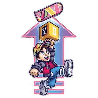 🙆‍♂️ 0c8833d2 Marty McFly Back to the Future Marty McFly, Regreso al Futuro, Hoverboard, Años 80, Película, Viaje en el tiempo telegram sticker