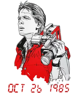 🎥 4ffc92a4 Marty McFly Back to the Future OCT 26 1985 Película, Años 80, Ciencia ficción, Viaje en el tiempo, Marty McFly, Regreso al futuro telegram sticker
