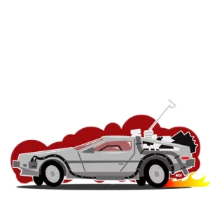 🏎 7be60d4b Back to the Future DeLorean, viaje en el tiempo, coche, película, ciencia ficción telegram sticker