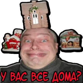 🏠 ba6b8fd0 У ВАС ВСЕ ДОМА? maison, homme, chez moi, russe, question telegram sticker