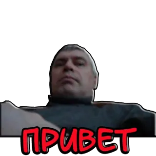 🤚 cee3b1db ПРИВЕТ salutation, bonjour, russe, homme, autocollant telegram sticker