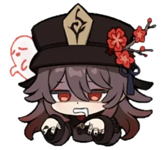 😤 9344a4c0 Hu Tao Genshin Impact genshin impact, hu tao, video game, anime, game, sticker, cute telegram sticker