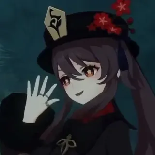 👋 b4a165b4 Hu Tao Genshin Impact anime, game, hu tao, genshin impact, character, smiling telegram sticker