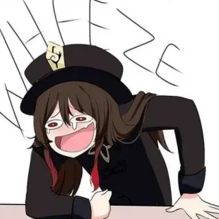 😂 f0703b1e Hu Tao Genshin Impact WHEEZE anime, hu tao, genshin impact, video game, funny telegram sticker