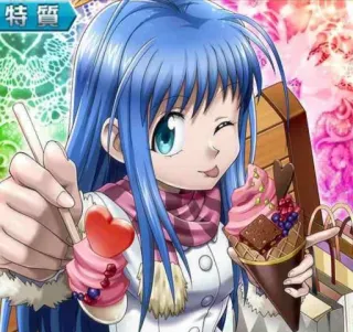 🍧 af81a185 特質 애니메이션, 소녀, 아이스크림, 디저트, 만화, 귀여운, 파란 머리 telegram sticker