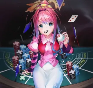 🃏 f28b2312 애니메이션 소녀, 카지노, 포커, 카드, 도박, 만화, 판타지 telegram sticker