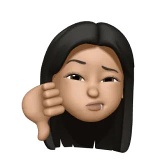👎 e22dbd96 Emoji, Tidak suka, Jempol ke bawah, Memoji, Negatif, Penolakan telegram sticker