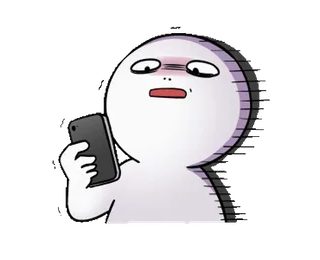 💀 9e487f0a Dibujo animado, Sticker, Teléfono, Preocupado, Personaje, Blanco telegram sticker