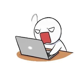 😡 d1cb9e65 enojado, molesto, ordenador, portátil, frustrado, monigote, dibujos animados telegram sticker