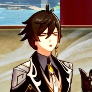 😣 1d79cdba Zhongli Genshin Impact 钟离, 原神, 动漫, 游戏, 角色, 棕色头发 telegram sticker