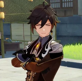 😌 3a74bacf Zhongli Genshin Impact 动漫, 游戏, 原神, 钟离, 角色, 姿势 telegram sticker