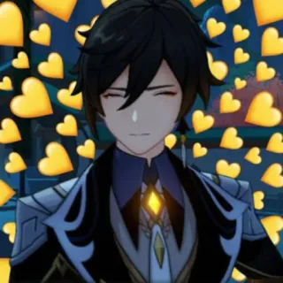 🥰 6cf567dc Zhongli Genshin Impact 钟离, 原神, 游戏, 动漫, 角色, 爱心, 爱 telegram sticker