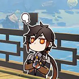 😡 94890205 Zhongli Genshin Impact 动漫, 卡通, 角色, 原神, 钟离, 游戏, 困惑 telegram sticker