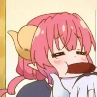 😑 4e89038b Ilulu Miss Kobayashi's Dragon Maid อนิเมะ, มังกร, น่ารัก, กิน telegram sticker