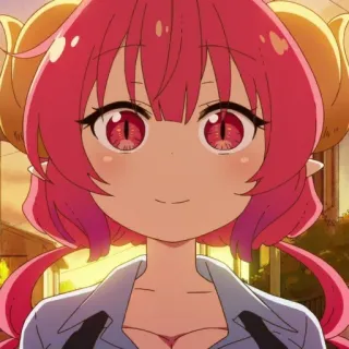 🙂 e32ff7c0 Ilulu Miss Kobayashi's Dragon Maid อนิเมะ, มังกร, เขา, น่ารัก, ผมแดง telegram sticker