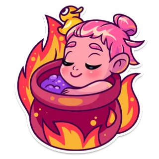 🛀 6f4e3e81 sorcière, chaudron, magie, dessin animé, feu, potion whatsapp sticker
