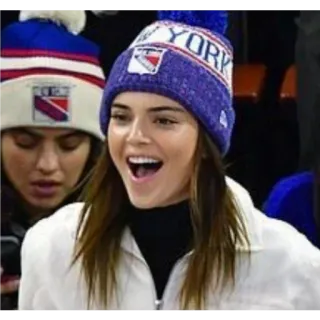 ✨ fbbdd673 NEW YORK celebridade, chapéu, inverno, nova iorque, mulher, pessoa whatsapp sticker