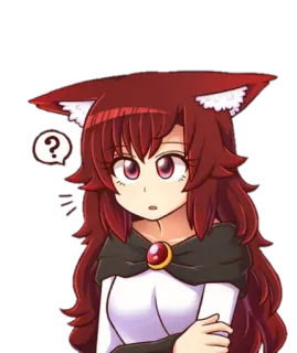 ❓ 488c15b6 anime, menina, pergunta, orelhas de gato, curiosa telegram sticker