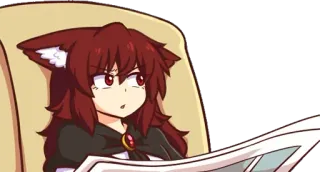 😒 60cc6d20 Anime, Orelhas de gato, Jornal, Personagem telegram sticker