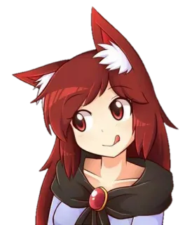 😋 68632daf Anime, Kawaii, Orelhas de gato, Garota, Ruiva, Lamber telegram sticker